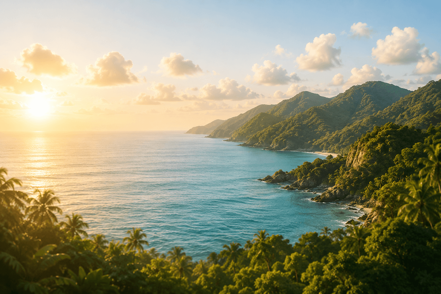 Indian coastline at golden hour